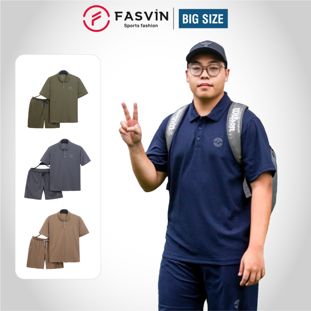 Bộ Quần Áo Nam Big Size Fasvin từ 80 - 140 kg Synthetic Logo FASVIN Dày Dặn Thoáng Mát AB25207