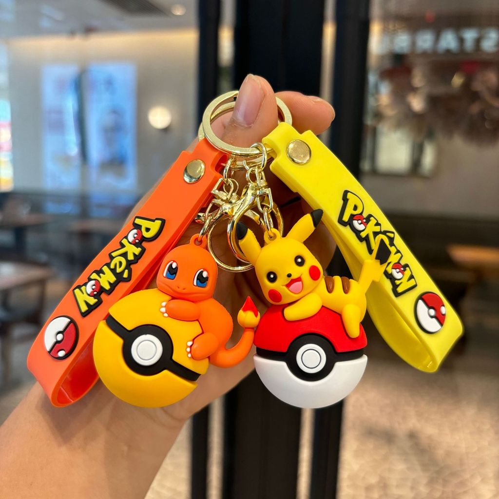 Móc khóa silicon hoạt hình mới Pokémon Pikachu dành cho nam và nữ, quà tặng búp bê móc khóa