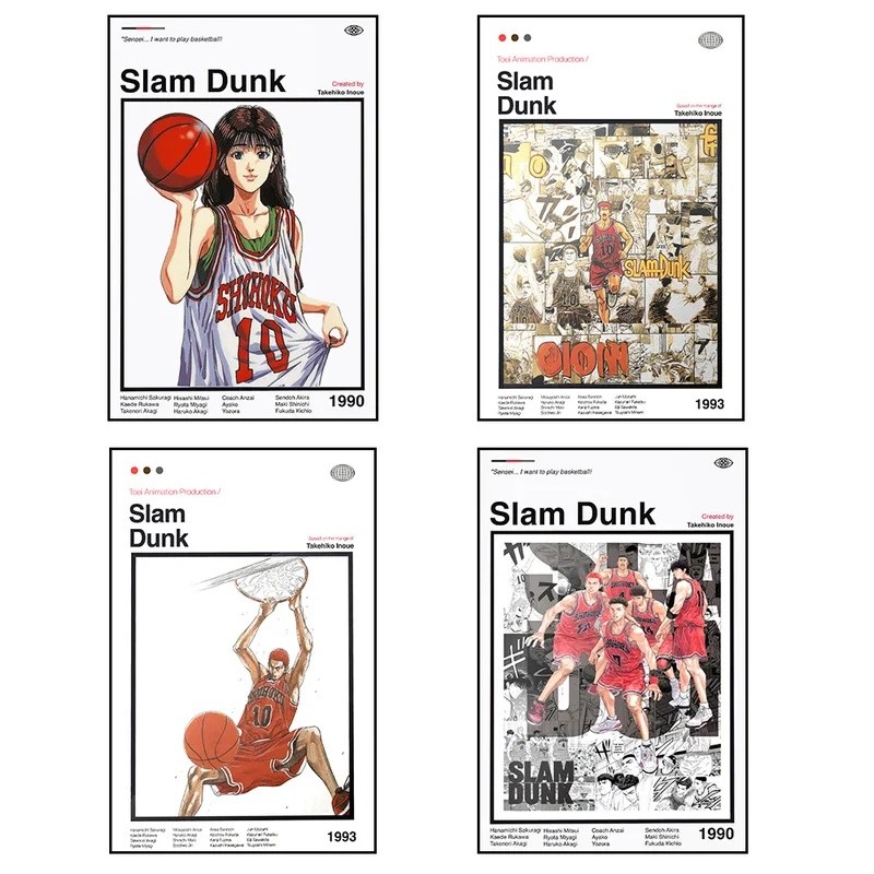 MZUG Anime Slam Dunk Tường Nghệ Thuật Poster Slam Dunk Canvas Nghệ Thuật In Slam Dunk Trang Trí Tườn
