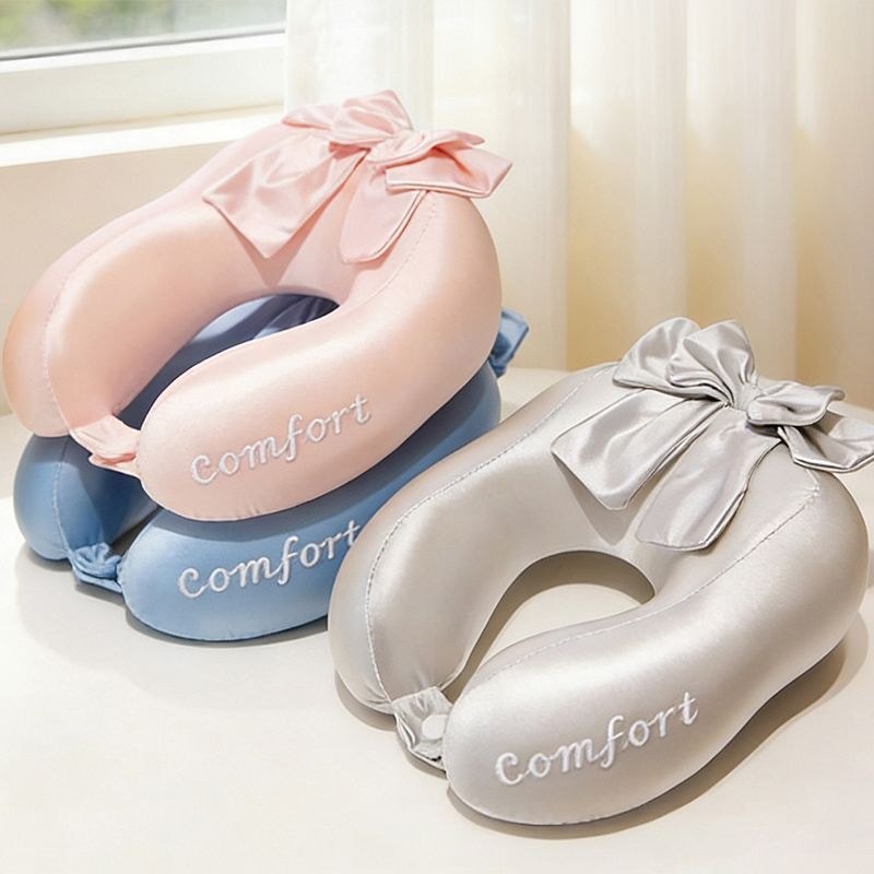 Ice Silk Gối Hình Chữ U Gối Cổ Nhớ Xốp Cổ Tử Cung Máy Bay Du Lịch Cổ Di Động Hình Chữ U Gối #G7. 24c