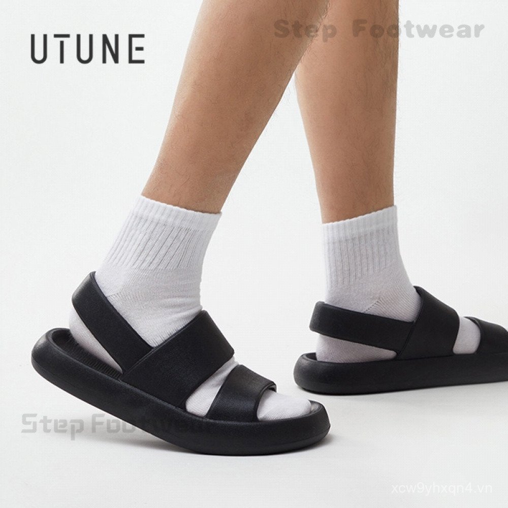 UTUNE Nam EVA Sandal Đế Mềm Chống Trơn Trượt Nhẹ Đi Biển Dép Thường Ngày Ngoài Trời Mùa Hè Đen 0JX0