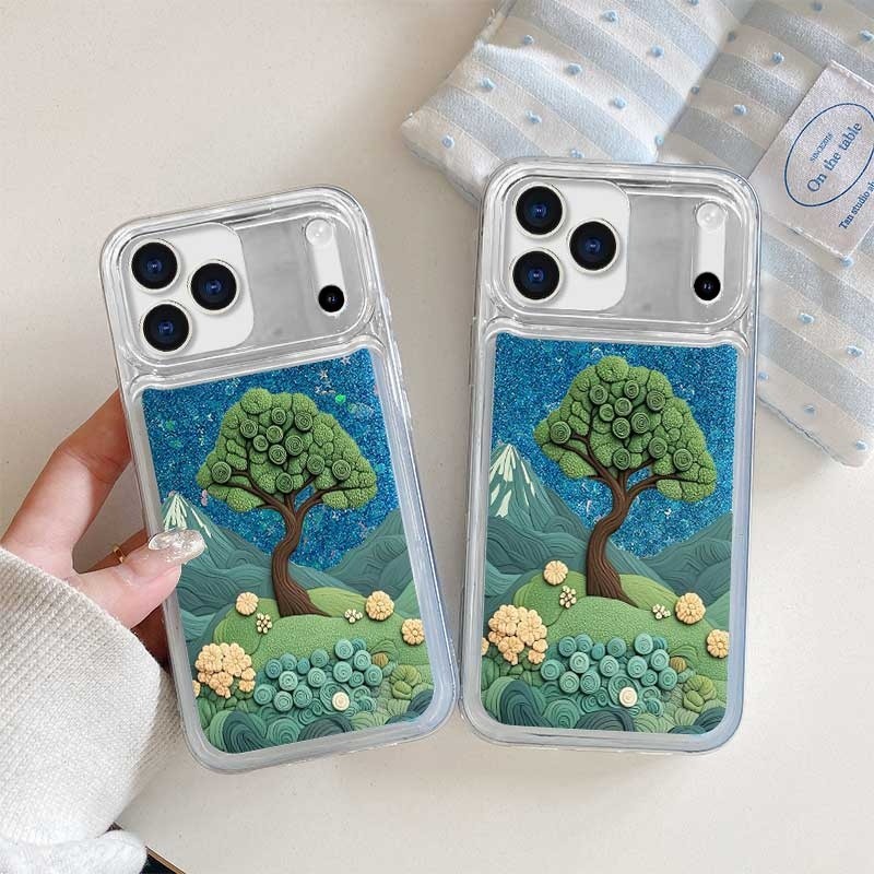 Tương thích với OPPO Find X9 X5 X3 Lite A3 Pro Realme C75 C71 C67 C65 13 Narzo N55 N53 70 60 30A 20 10 Ốp TPU hình núi hoa lấp lánh lỏng