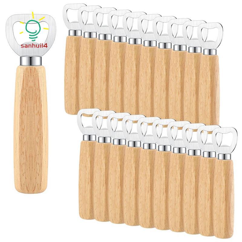 Dụng cụ mở chai rượu Cider Dụng cụ mở chai bia có tay cầm bằng gỗ DIY
