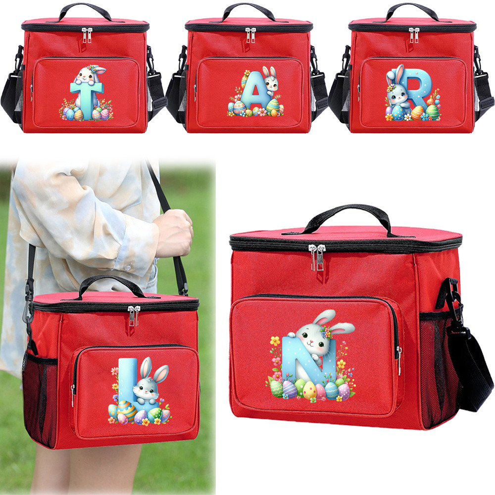 Lunch Bag Portable Crossbody Insulated Cooler Bag Spacious Space For Full Day Meal Storage Bunny ser