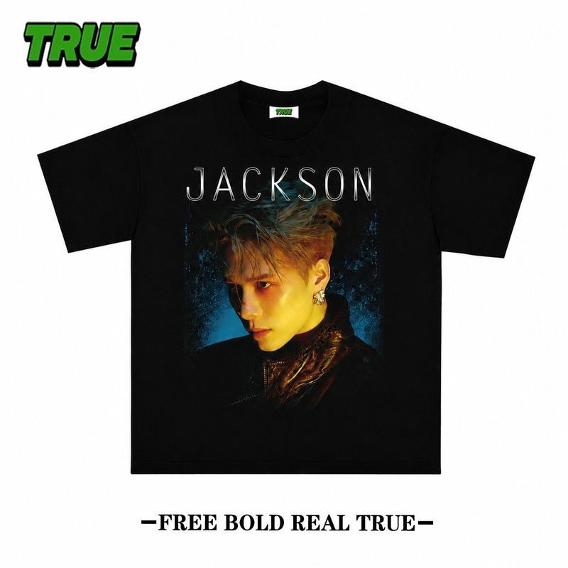 [TRUE] Original Wang Jiaer American Niche Direct Injection Nam Nữ Áo Thun Cotton Nguyên Chất Mùa Hè 