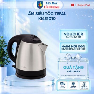 Ấm siêu tốc Tefal KI431D10 - Dung tích 1.2 Lít - Công suất 1800W - Đê Strix xoay 360 -Hỏa tốc 2H HCM