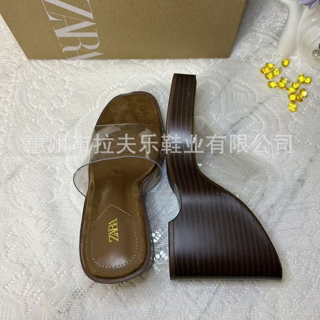 ZARA Summer new product: Transparent height-increasing wedge heel slide sandals, stylish and sexy wo