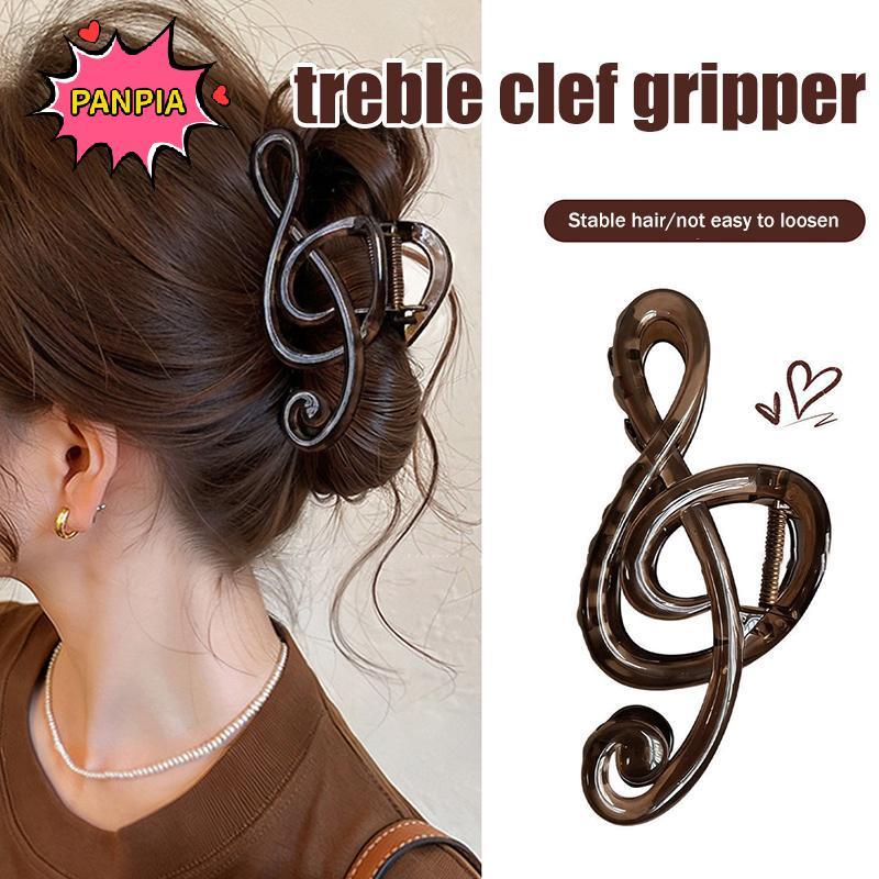 [PNPIA] Mobius Strip Da Báo Vuốt Tóc Hình Ghi Chú Âm Nhạc Lớn Giữ Chắc Chắn Chống Trượt Kẹp Tóc Để M