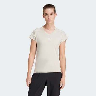 adidas Gym & Training Áo Thun Cổ Chữ V Minimal Branding Train Essentials AEROREADY Nữ Be JC9563