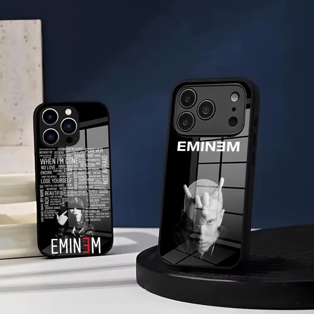 BK-1 Rapper Eminem Ốp Lưng Điện Thoại Kính Cường Lực Cho IPhone 17 Air 16 15 Pro Max 14 13 12 Plus S
