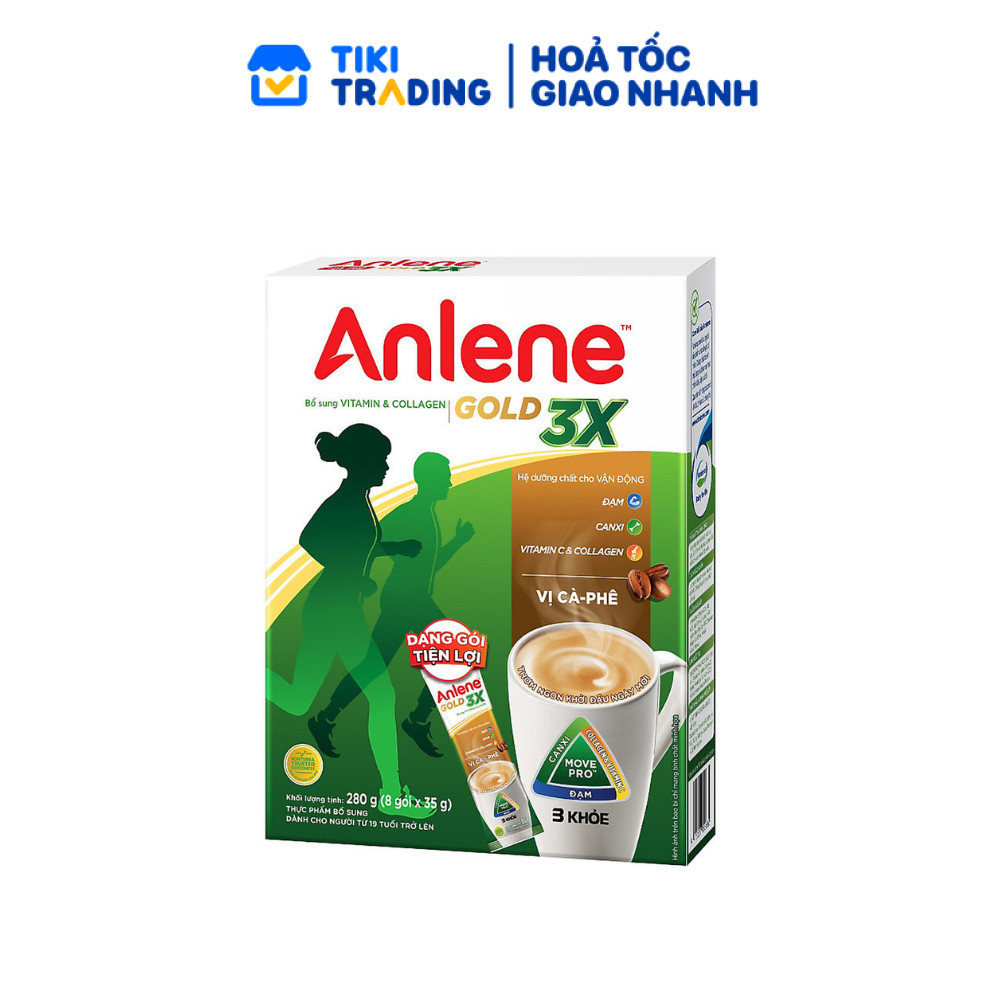 Sữa Bột Anlene Gold 3X vị Cà phê (Hộp giấy 280g)