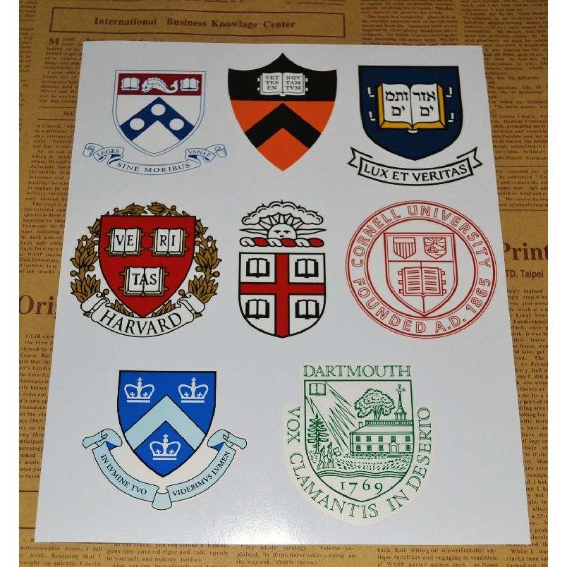 Ivy League School 8 Harvard Yale Full Set Miếng Dán Chống Thấm Nước Dán Bàn Dán Sổ Tay Dán Hành Lý D