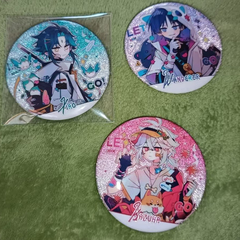 3 Cái / bộ Trò Chơi Wanderer Cosplay Ba Lô Huy Hiệu Kaedehara Kazuha Kaedehara Kazuha Balladee Scara