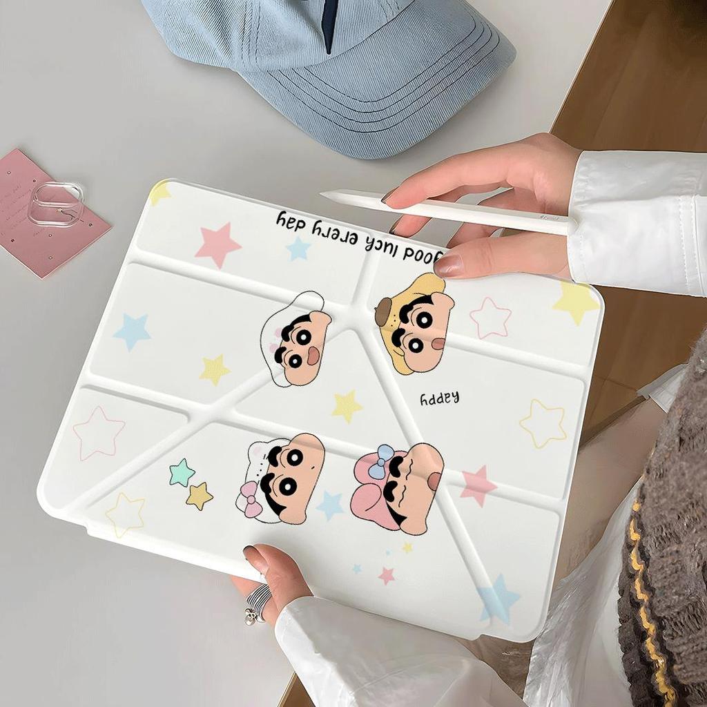 Ốp lưng iPad Y‑fold họa tiết bé trai hoạt hình sao, vỏ acrylic iPad Pro 11, Air 7/6