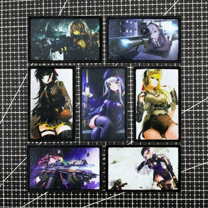 Anime Girl Frontline Velcro Huy Hiệu Băng Tay Độc Đáo Thể Thao Ngoài Trời Ba Lô Hai Chiều Chiến Thuậ