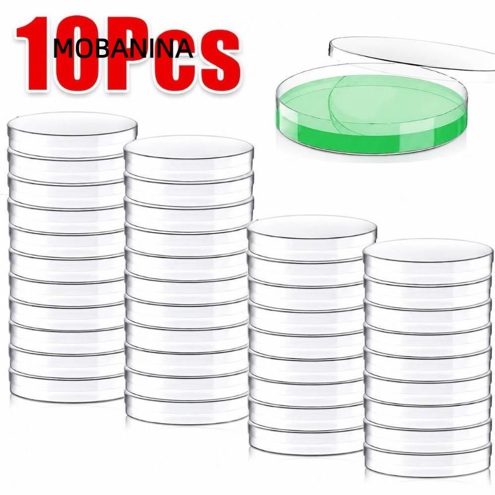 MOBANINA 10 Cái / bộ Đĩa Petri dùng một lần, Đĩa Petri dùng một lần bằng nhựa, Thực tế 35 / 60 / 70 