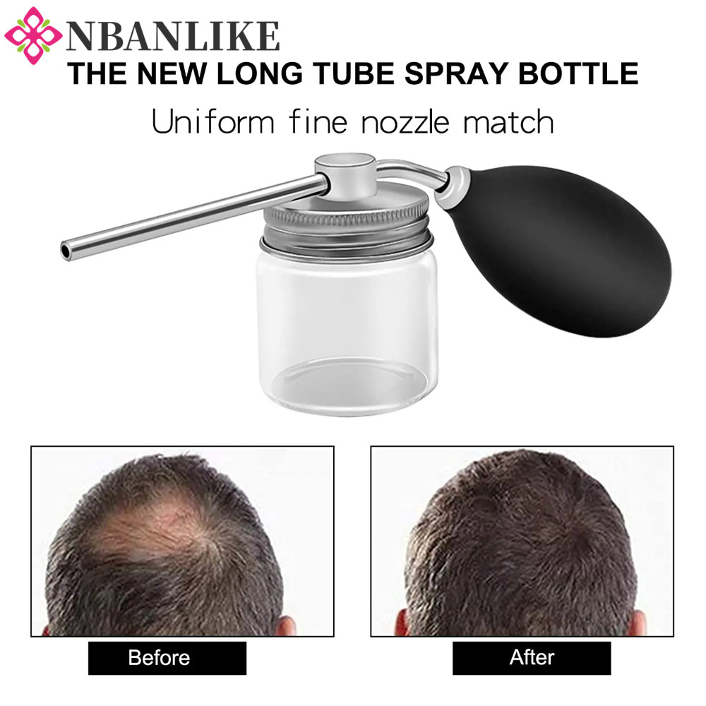 NBANLIKE Hair Salon Powder Spray Bottle, Talc Fiber Hair Building Powder Blower Puffer, Xịt thủy tin
