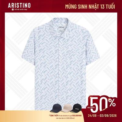 Áo Sơ Mi Nam cổng sở đi làm Aristino in họa tiết Perfect Fit ASS402SAH2
