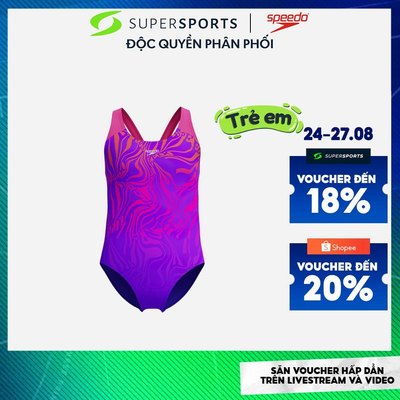Đồ Bơi Một Mảnh Bé Gái Speedo Digital Placement Splashback - Tím - 8-00262715333