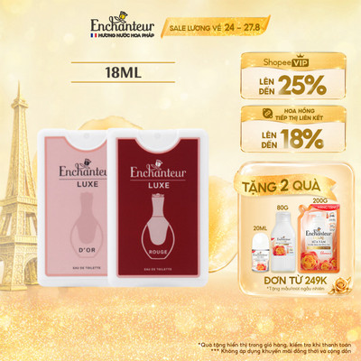 Nước hoa bỏ túi hương thơm sang trọng EDT Enchanteur Luxe Rouge/D'or 18ml - Đạt chứng nhận Safe Perfume và Cruelty Free