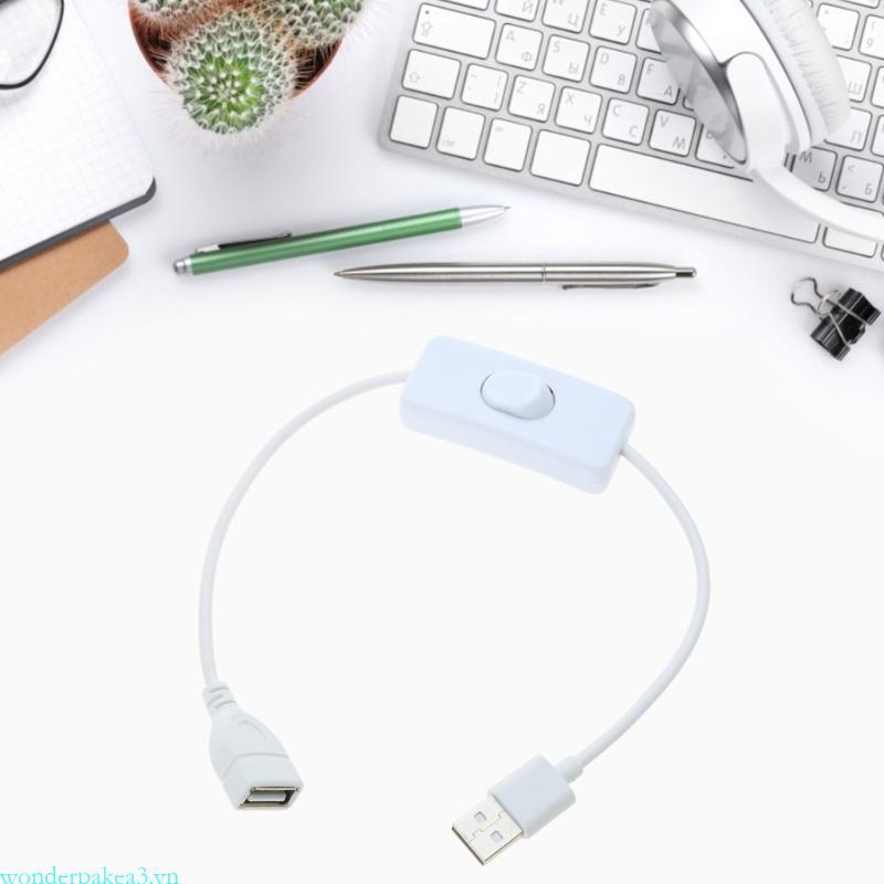 Wonderpakea3 USB Switch Line Cáp USB có On Switch Line 30CM 11 8inch Đen Trắng