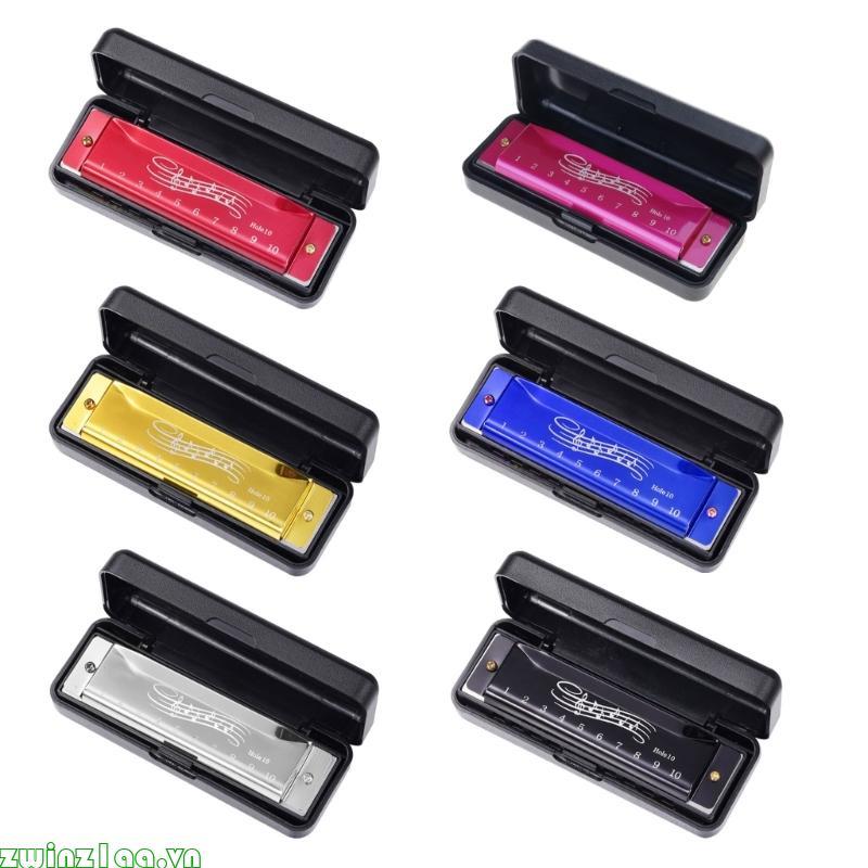 Zwinz1aa Harmonica 10 lỗ 20 tông màu miệng Organ Harmonica Chromatic Harmonica Key of C dành cho chu
