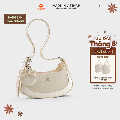 Túi Yuumy (Thời trang nữ phối gương tròn và nơ xinh xắn - Túi đeo vai da Glossy YN345)