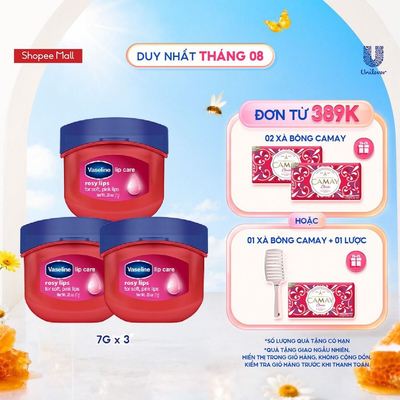 Combo 3 hũ sáp dưỡng môi Vaseline Lips Care hồng xinh 7g