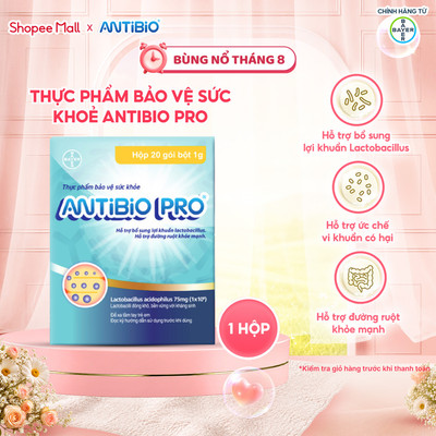 Thực Phẩm bổ sung lợi khuẩn hỗ trợ đường ruột ANTIBIO PRO, Cân Bằng Hệ Vi Sinh Hộp 20 Gói x 1g