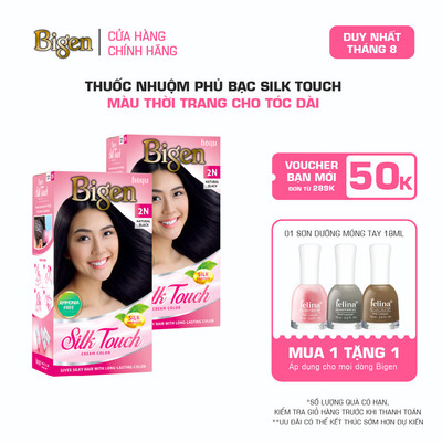 [LIVE] Combo 2 Thuốc Nhuộm Tóc Phủ Bạc Tại Nhà Bigen Silk Touch - Phủ Bạc Thảo Dược, Màu Thời Trang, Dưỡng Tóc Mềm Mượt