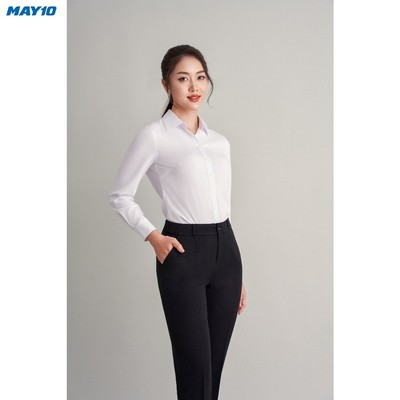 (không ly trước) Áo sơ mi nữ trắng May 10 AT011