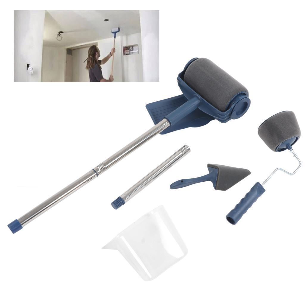 Bộ lăn sơn liền mạch 6 trong 1 Khay đựng bàn chải đa năng bằng thép không gỉ bằng nhựa Tranh sơn nhà