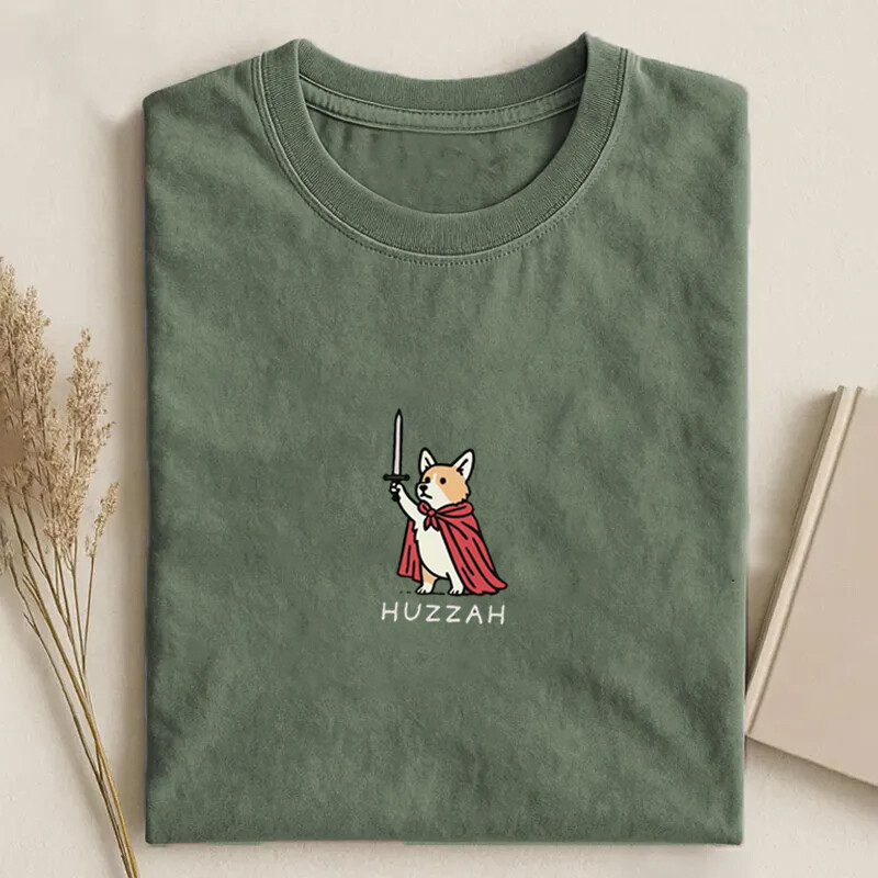 Áo thun Corgi thời trung cổ vui nhộn Huzzah