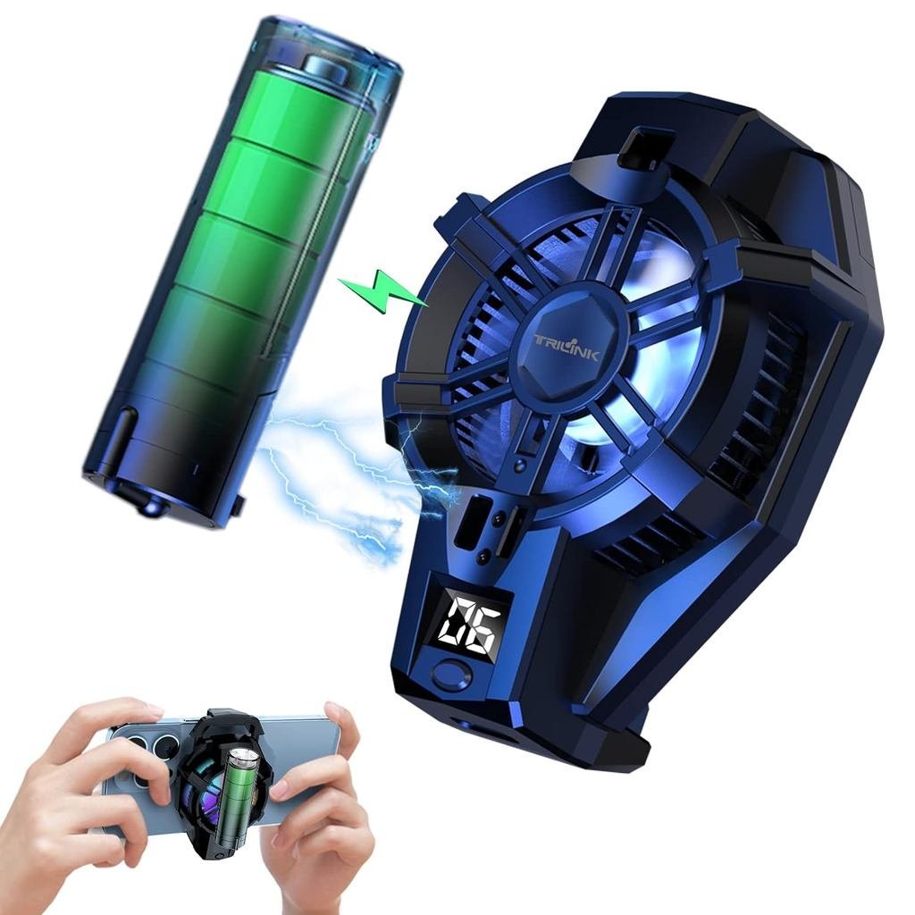 TRILINK Phone Cooler with Rechargeable Battery, Phone Cooling Fan for Gaming Fit All Types of iPhone