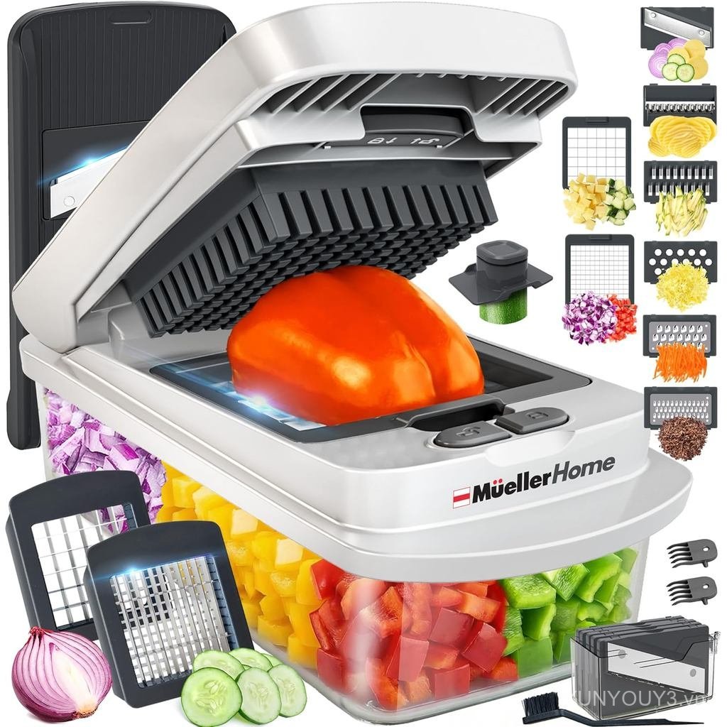 Mueller The Real Original Pro Chopper since 2013 Vegetable Chopper Mandoline Slicer, 8 Blade Food Ve
