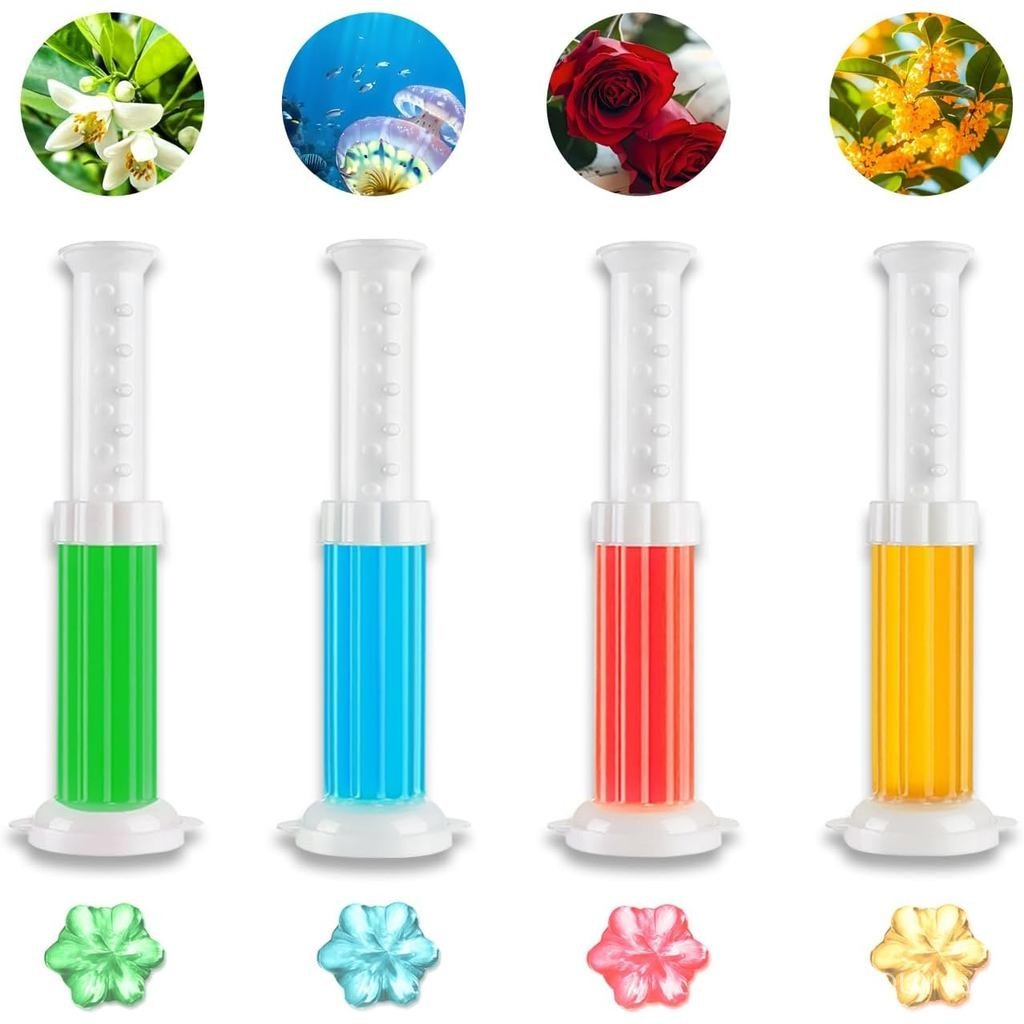 4 Pack Toilet Gel Stamp, 48 Stamps 4 Kinds Of Scent Toilet Bowl Cleaner Gel, Long-Lasting Flowers Sh