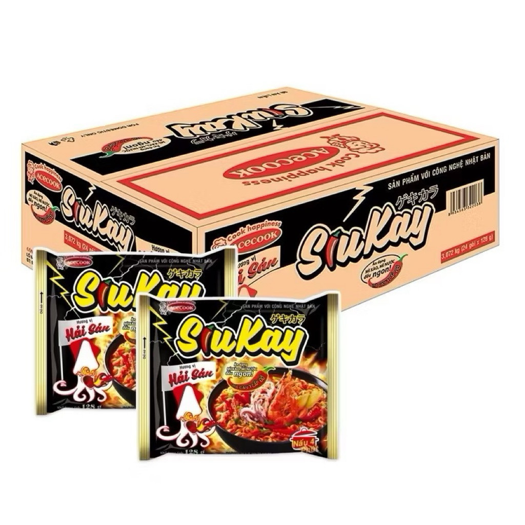 Mì Tôm SiuKay Hải Sản Cay Nồng Hàn Quốc – Mì Ly/Mì Gói Siukay Vị Hải Sản Đậm Đà,  ( Tiến Anh 86 )