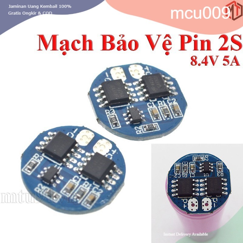 Mạch sạc pin 2S 7.4V~8.4V 5A có bảo vệ - board tròn - HX-2S-A2