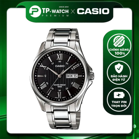 Đồng hồ nam dây thép Casio MTP-1384D-1AVDF Size 41mm - Chống nước 100m | Casio nam MTP-1384D-1A