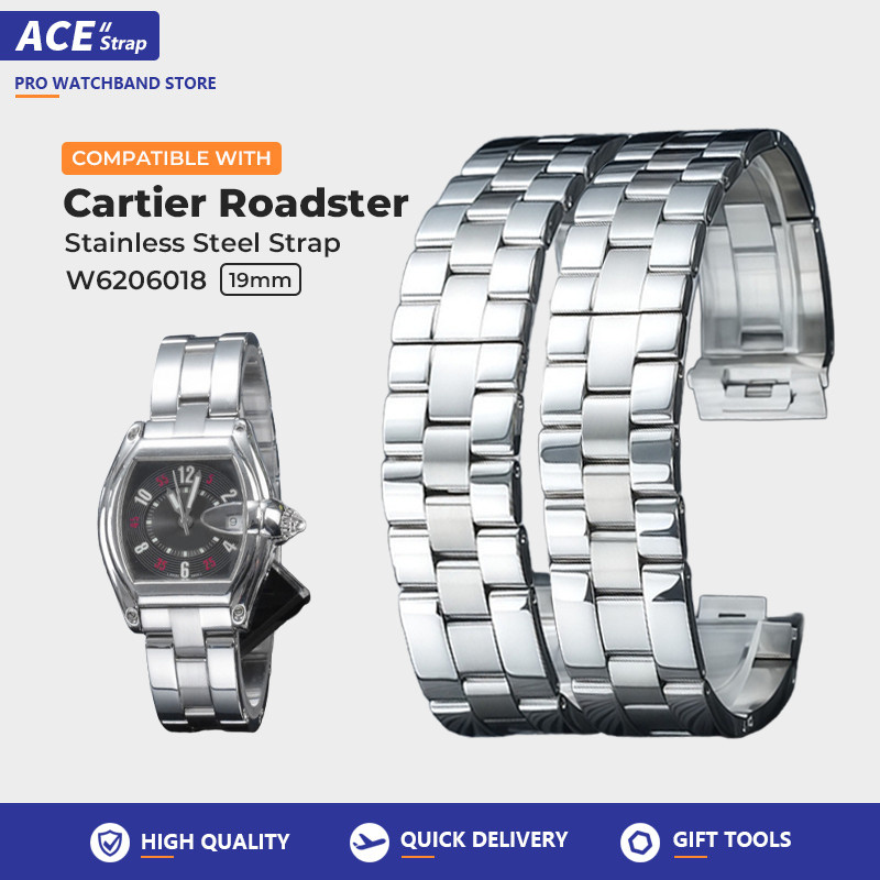 Tương thích với CARTIER Roadster Series W6206018 Vòng đeo tay nam bằng thép không gỉ phát hành nhanh