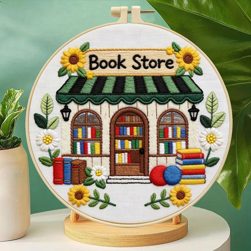 BookStore BookStore Gói Chất Liệu Thêu Nhà Hướng Dương Handmade DIY Thêu Người Mới Bộ Đồ Trang Trí T