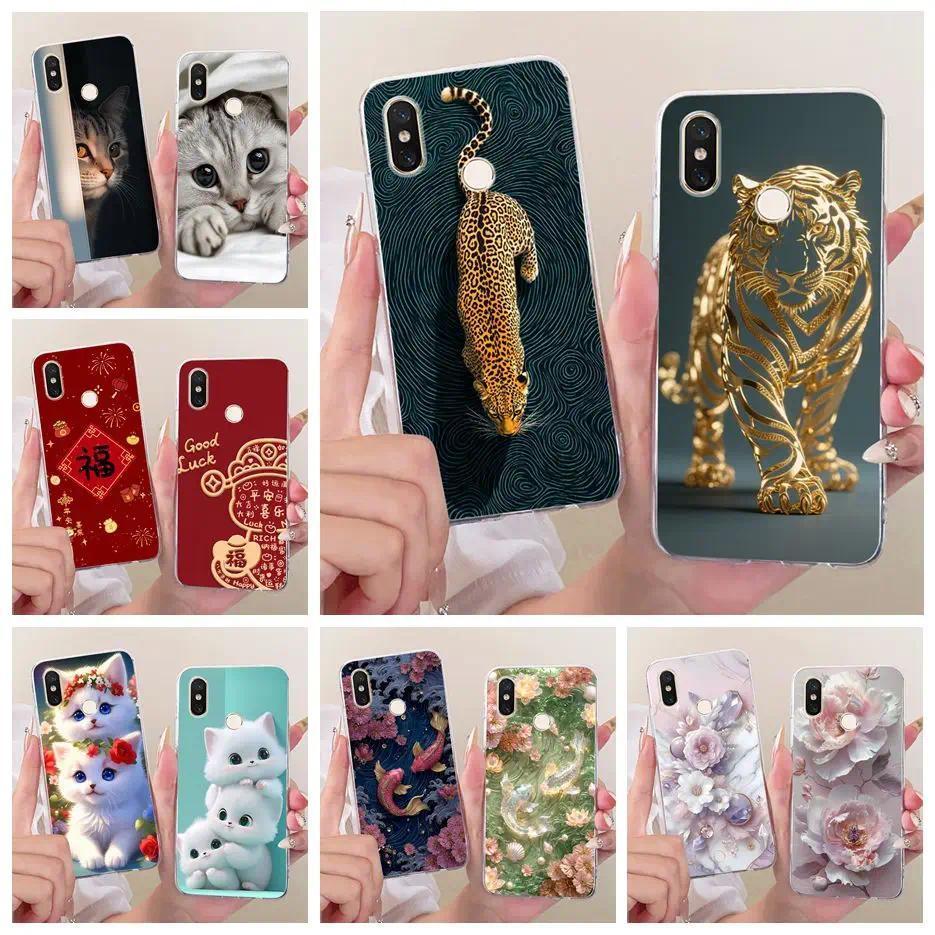 Dành Cho Xiaomi Mi 8 Lite Ốp Lưng Da Báo Hổ Sơn Vỏ Silicon Mềm Ốp lưng Xiaomi Mi 8 Pro Mi8 Lite Ốp L