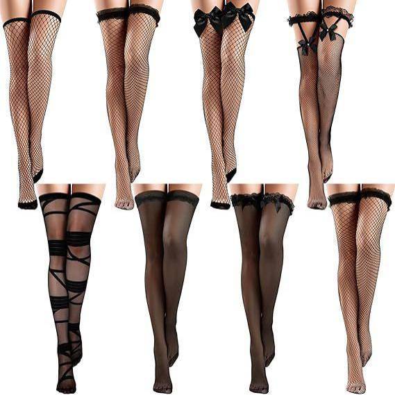 Over-the-Knee Vớ Nữ Mùa Hè Mỏng Ren Vớ y2k Pure Desire Gợi Cảm Đen Lụa Ren Chân Trần Over-the-Kne