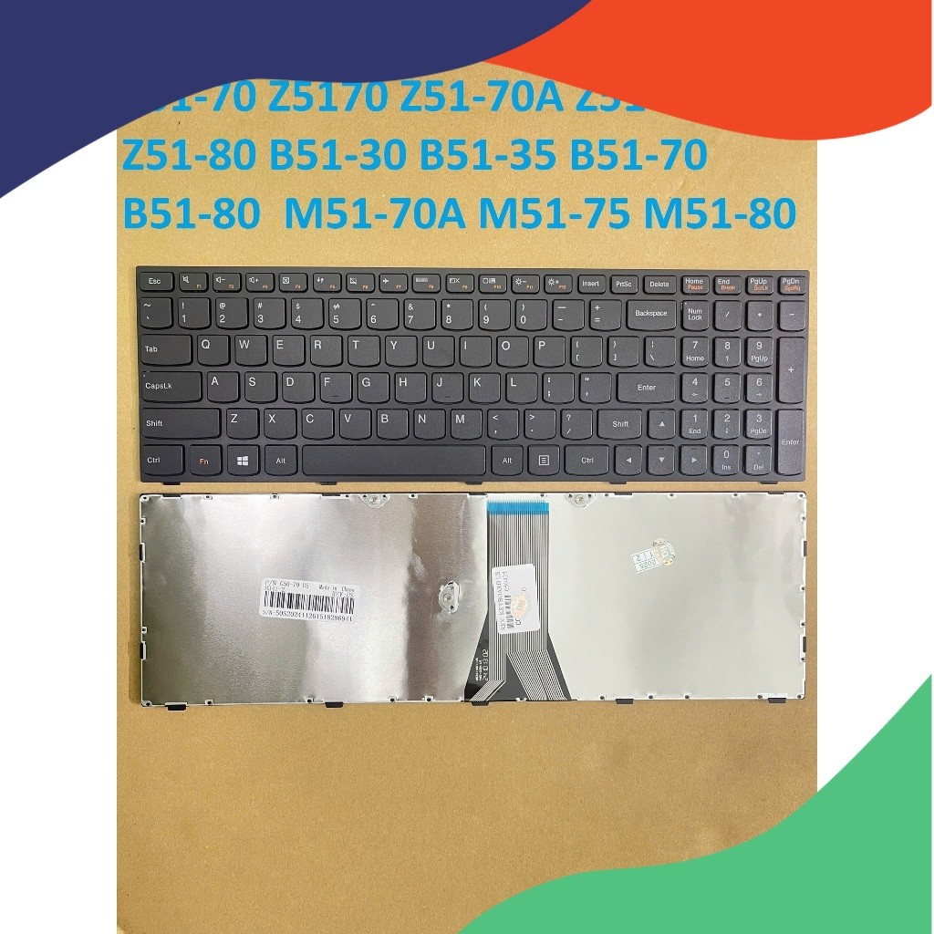 ⚡ Bàn phím cho laptop Lenovo Z51 Z51-70 Z5170 Z51-70A Z51-75 Z51-80 B51-30 B51-35 B51-70 B51-80  M51