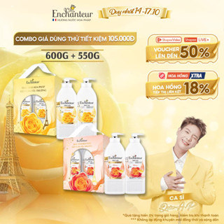 [GIÁ DÙNG THỬ - SIÊU TIẾT KIỆM] Combo Dầu gội Enchanteur dưỡng tóc mượt thơm lâu 600g và Dầu xả Phục Hồi Sức Sống 550g