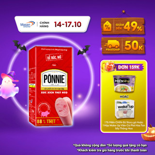 Xúc Xích Tiệt Trùng Ponnie Thịt Heo Hộp 12 Cây x 45g