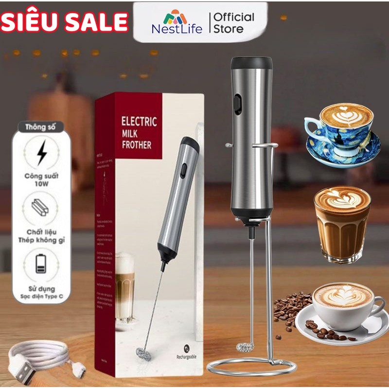Máy đánh bọt cafe cầm tay ,  hoạt động điện cấp thực phẩm， có/ không có giá đỡ
