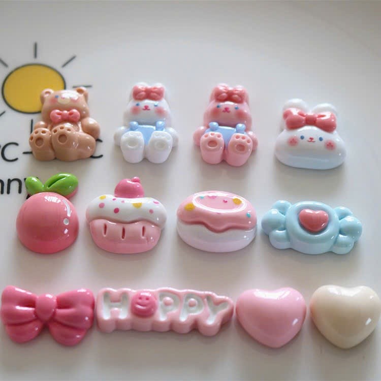 [SHIP TỪ 3C] CHARM STICKER TRÁI TIM, NƠ, THỎ DẼ THƯƠNG CÓ SẴN NÚT GẮN gắn dép sục DÉP CÁ SẤU