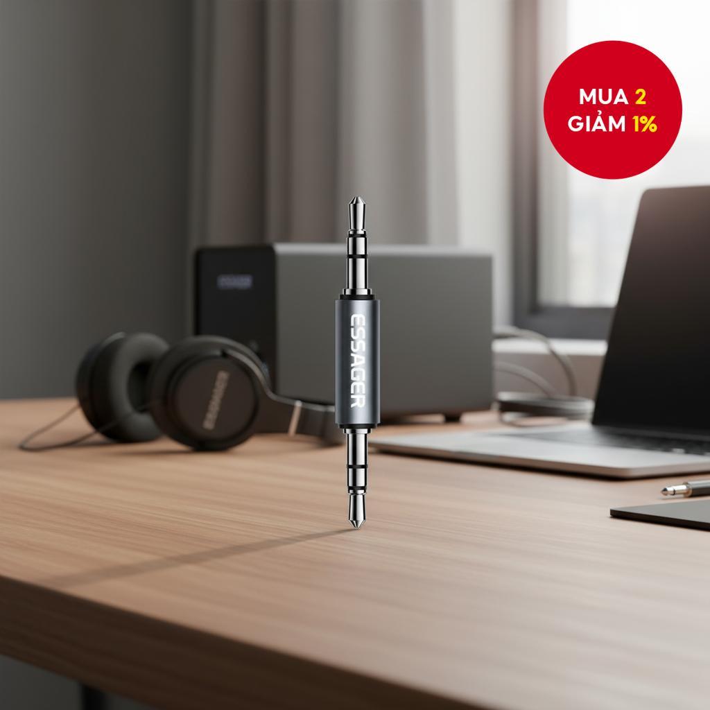 Bộ chuyển đổi âm thanh Esager Stereo 3.5mm đực sang đực cho điện thoại thông minh, tai nghe, âm than