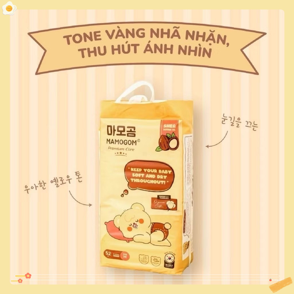 [TRỢ GIÁ 8%]Tã Bỉm Dán/Quần hữu cơ MAMOGOM Premium Care công nghệ Hàn đủ size NB40/S62/M52/M48/L44/X
